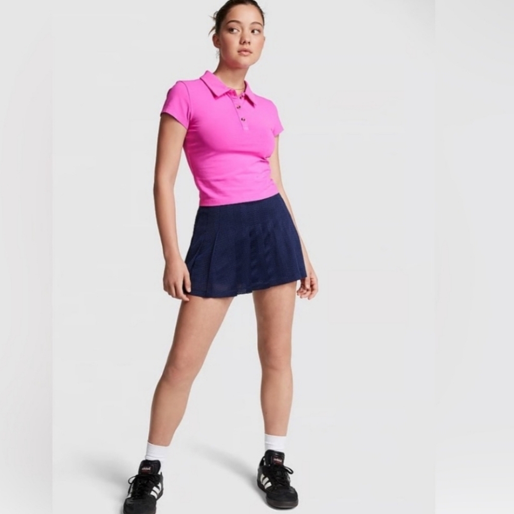Victoria Secret Pink Mesh Pleated Tennis Skort in Navy XXL